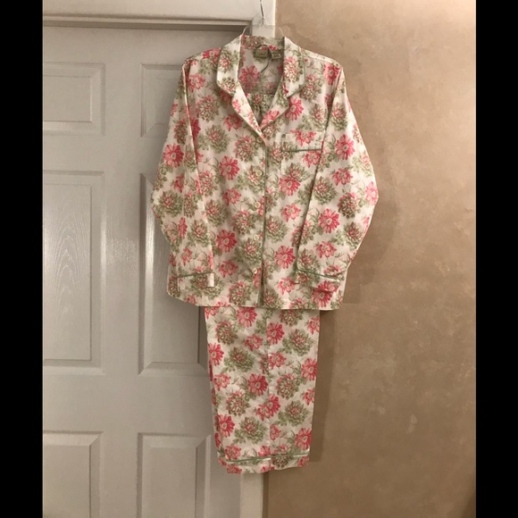 NEW LL Bean Classic Pink Floral Pajama Set XL - Picture 8 of 8
